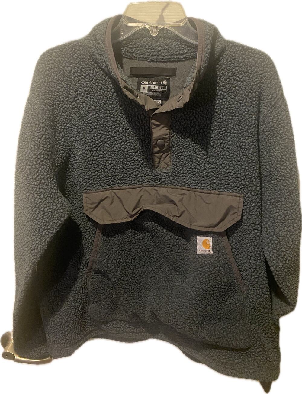 Carhartt Men’s Relaxed Fit Fleece Snap Pullover - Size M - Stone Blue